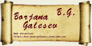 Borjana Galešev vizit kartica